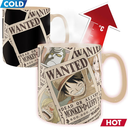 ONE PIECE - Mug Heat Change - 460 ml - Wanted - cardboard box: