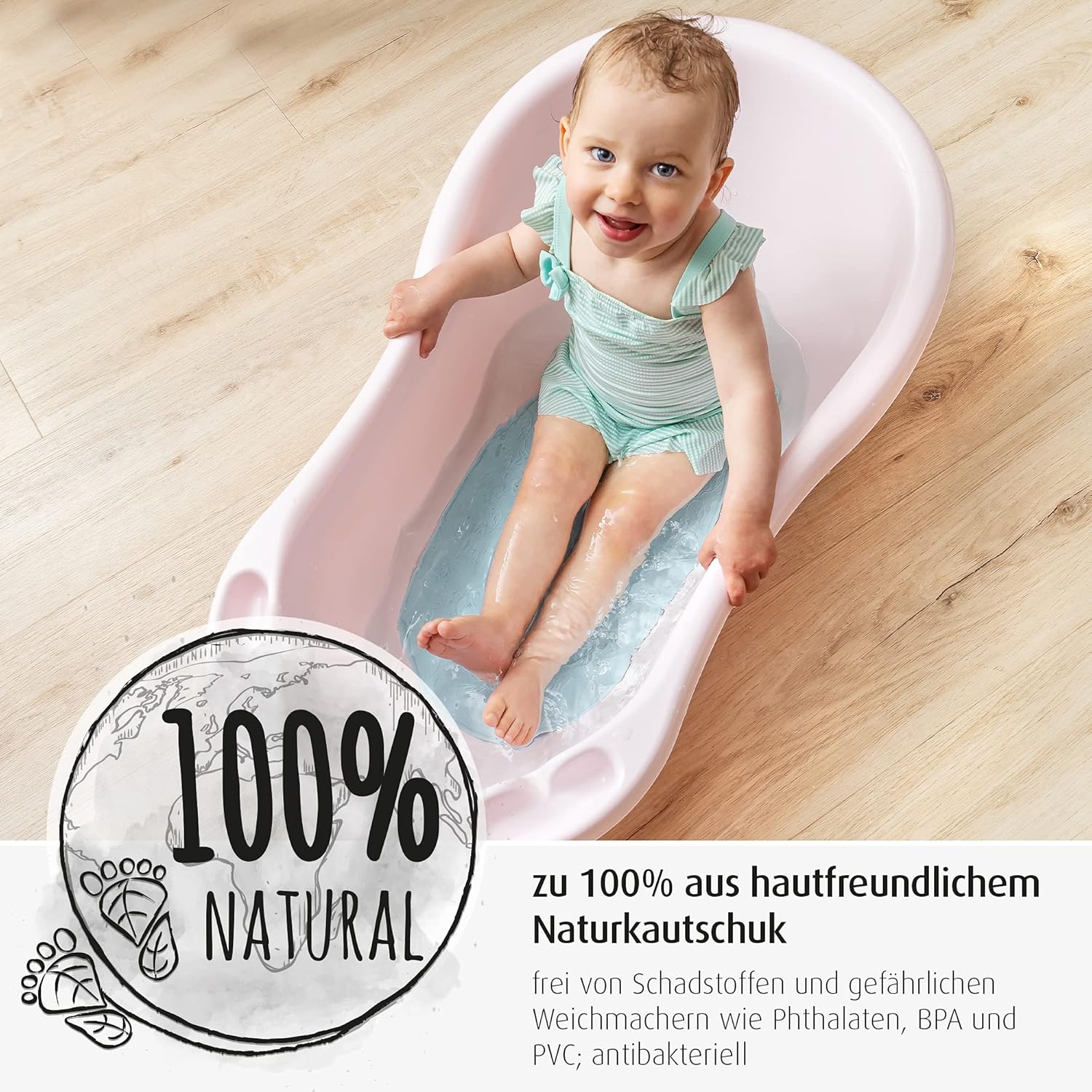 Reer - Myhappybath Baby Bath Mat - Blue - 42 X 25 Cm