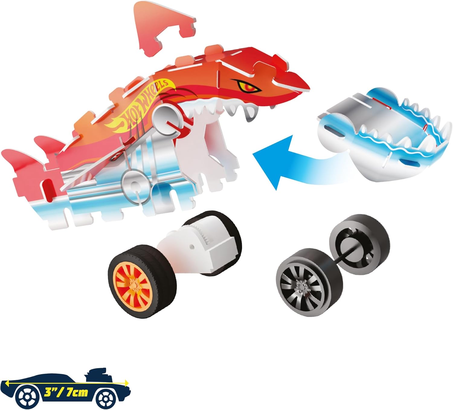 BLADEZ Hot Wheels Toyz Pocket Racer Maker Kitz 1 Pack - Build & Race Mini Cars - Pull-Back Motoren voor Turbo Prestaties & Eenvoudige Snap-Fit Montage - Werkt op Hot Wheels Track - KLEUREN ZULLEN