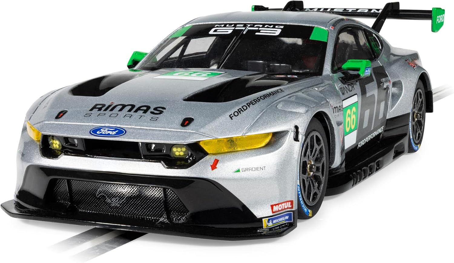Scalextric C4662 Ford Mustang GT3 - Daytona 2025 - Gradient Racing Slot Cars - World Sport Champ/Endurance, for ages 8+