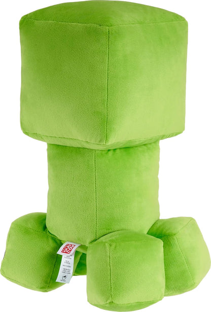 Mattel Minecraft Creeper Jumbo Plush Figure, Large 16-inch Soft Doll with Pixelated Design Inspired by the Video Game, HWD75