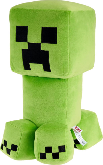 Mattel Minecraft Creeper Jumbo Plush Figure, Large 16-inch Soft Doll with Pixelated Design Inspired by the Video Game, HWD75