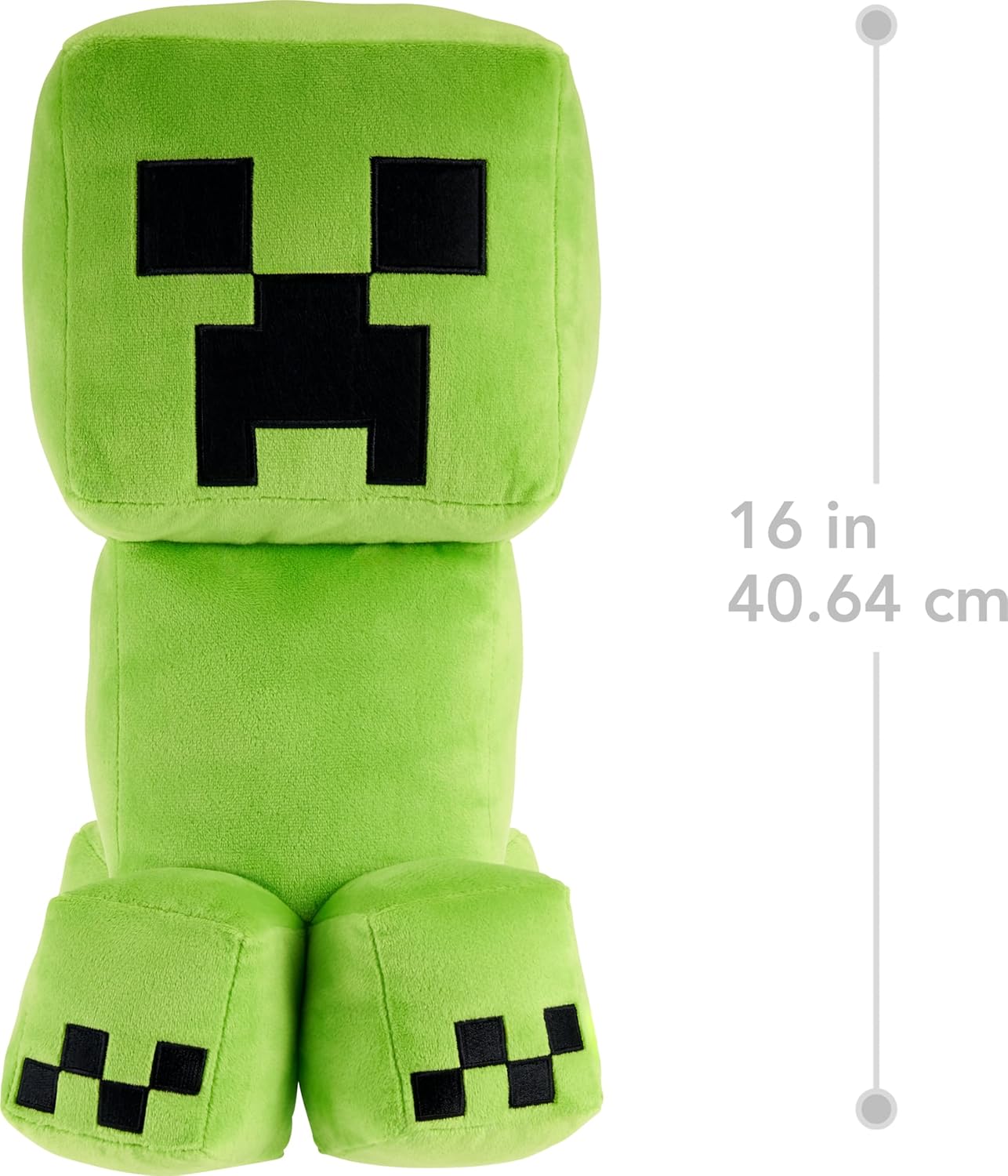 Mattel Minecraft Creeper Jumbo Plush Figure, Large 16-inch Soft Doll with Pixelated Design Inspired by the Video Game, HWD75