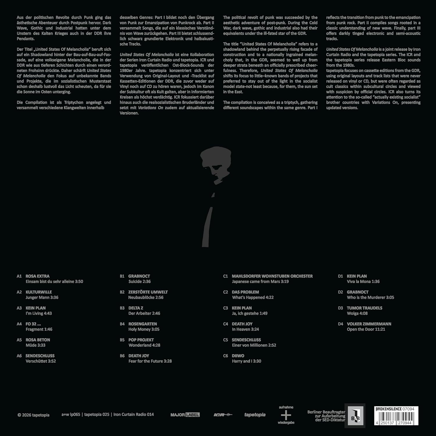 United States Of Melancholia: Post Punk Gdr 1982-1990 Vol. 1