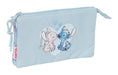 STITCH – Triple Pencil Case, Children's Pencil Case, Ideal for School-Aged Children, Comfortable and Versatile, Quality and Resistance, 22 x 3 x 12 cm