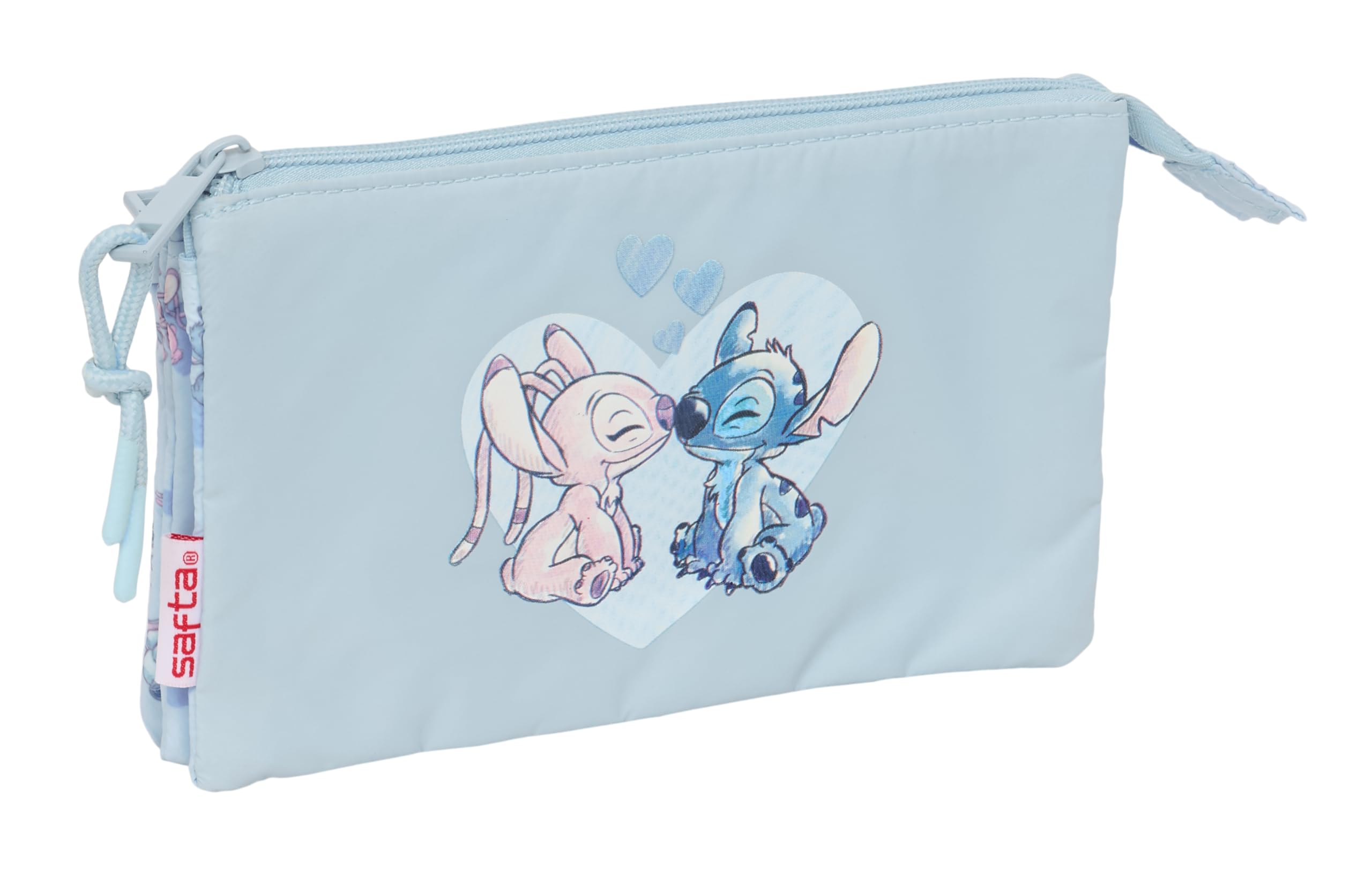 STITCH – Triple Pencil Case, Children's Pencil Case, Ideal for School-Aged Children, Comfortable and Versatile, Quality and Resistance, 22 x 3 x 12 cm