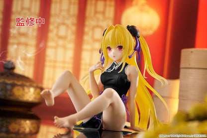 to Love-Ru Darkness Statua in PVC da scrivania, simpatica statuetta dorata (China Dress Ver.) Rinnovo 13 cm