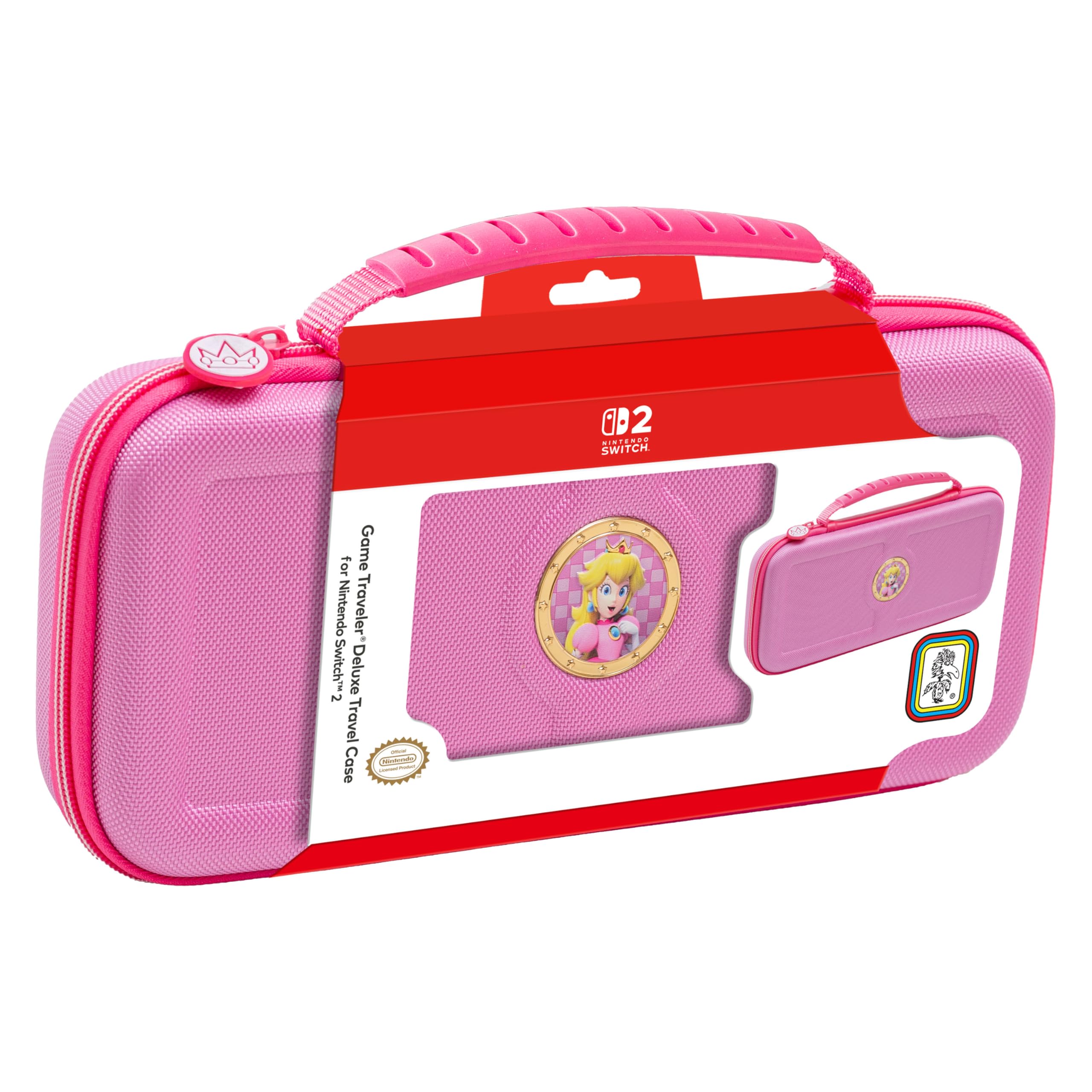 R.D.S. INDUSTRIES, INC. – Game Traveler Licensed Deluxe Travel Case for Nintendo Switch, Nintendo Switch 2, OLED, Princess Peach (PP12