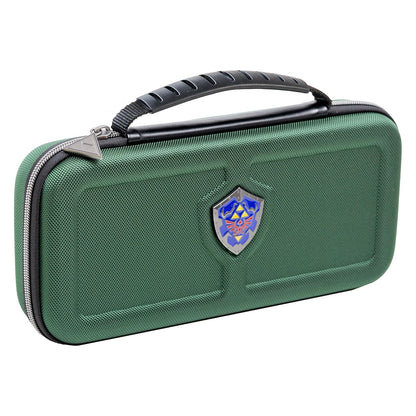 R.D.S. INDUSTRIES, INC. – Game Traveler Deluxe Licensed Travel Case Designed for Nintendo Switch, Nintendo Switch 2, OLED, Zelda Hylian Shield, Green (HS12GRN