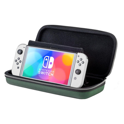 R.D.S. INDUSTRIES, INC. – Game Traveler Deluxe Licensed Travel Case Designed for Nintendo Switch, Nintendo Switch 2, OLED, Zelda Hylian Shield, Green (HS12GRN