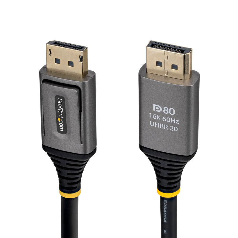 StarTech 2m DisplayPort 2.1 Cable, VESA Certified DP80 DisplayPort Cable, Uncompressed 10K/8K 60Hz, 16K 60Hz/8K 240Hz w/DSC 1.2a, DP 2.1 Monitor Cord
