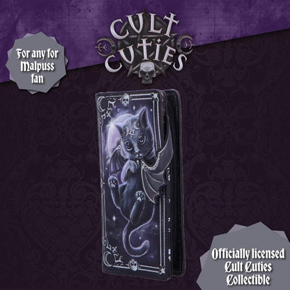 Nemesis Now Moon of Malpuss Embossed Purse - Gothic Cat Wallet Cult Cuties Crescent Moon Vampire Cat Zip Around Faux Leather Alternative Fashion Wallet, for Women & Alternative Style Lovers