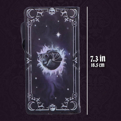 Nemesis Now Moon of Malpuss Embossed Purse - Gothic Cat Wallet Cult Cuties Crescent Moon Vampire Cat Zip Around Faux Leather Alternative Fashion Wallet, for Women & Alternative Style Lovers