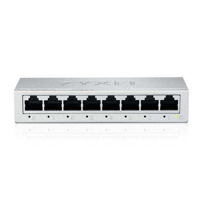 Zyxel 8-Port Gigabit Switch | Unmanaged | Desktop or Wall Mount | Easy Installation | Fanless | Metal Housing | Ethernet Splitter Network Hub | GS-108B v5