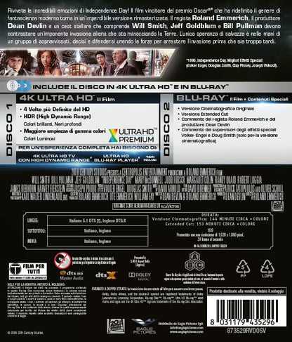 Blu-Ray 4K Uhd Independence Day (4K Ultra Hd + Blu-Ray Hd