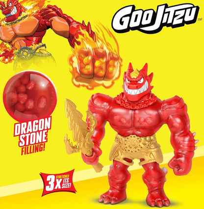Goo Jitzu, Blazagon, Stretchy Collectible Action Figure, With Unique Goo Filling & Weapon, Tactile Sensory Toy That Stretches Up To 3x Its Size