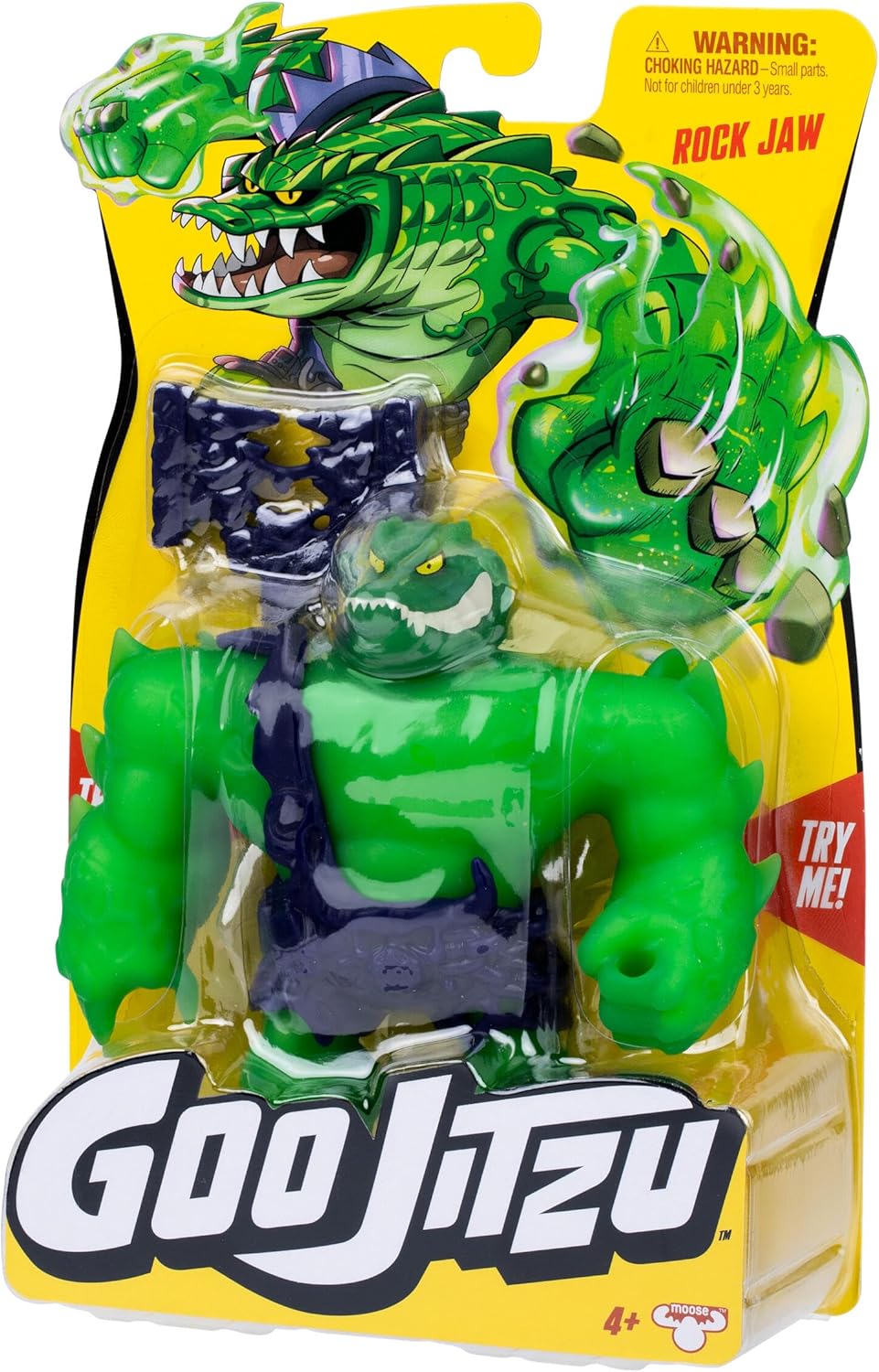 Goo Jitzu, Rock Jaw, Stretchy Collectible Action Figure, With Unique Goo Filling & Weapon, Tactile Sensory Toy That Stretches Up To 3x Its Size