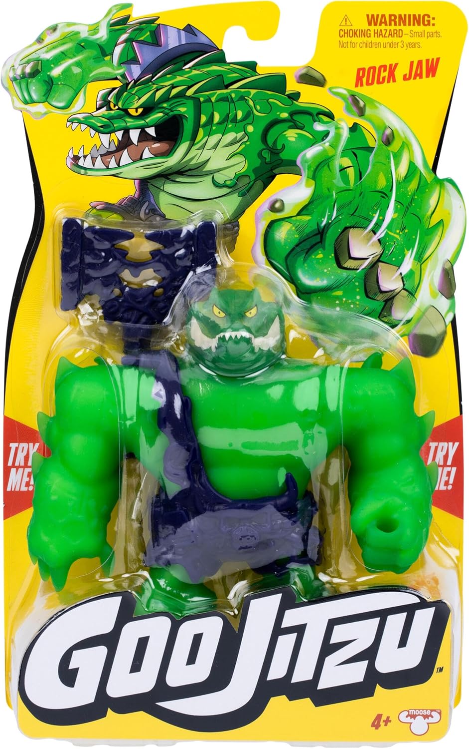 Goo Jitzu, Rock Jaw, Stretchy Collectible Action Figure, With Unique Goo Filling & Weapon, Tactile Sensory Toy That Stretches Up To 3x Its Size