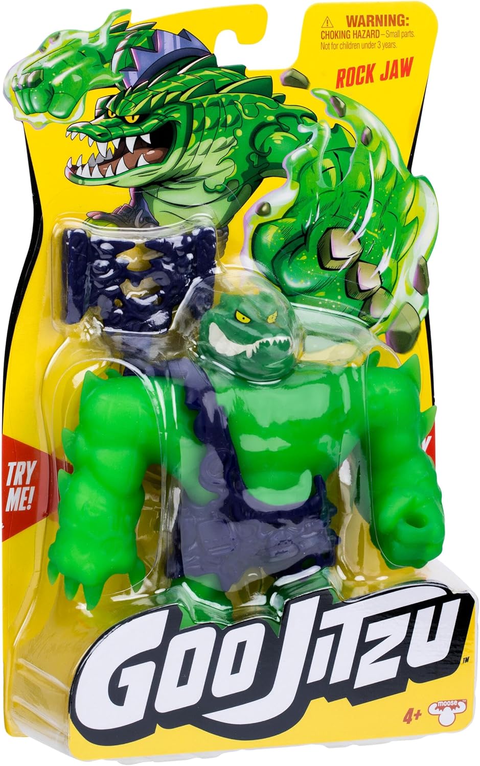 Goo Jitzu, Rock Jaw, Stretchy Collectible Action Figure, With Unique Goo Filling & Weapon, Tactile Sensory Toy That Stretches Up To 3x Its Size