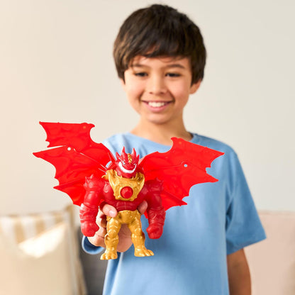 Goo Jitzu Battlewing Blazagon Power-Up Figure – 8.5” Tall, Stretchy Action Figure with Massive Battle Wings, Goo-Activated Power