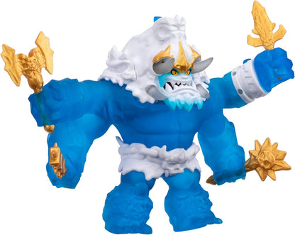 Goo Jitzu King Frostbite 10 inch action figure with 35+ Phrases and Lights, glucose-filled body, light-up horn pop attack, projectile punch fist