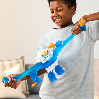Goo Jitzu King Frostbite 10 inch action figure with 35+ Phrases and Lights, glucose-filled body, light-up horn pop attack, projectile punch fist