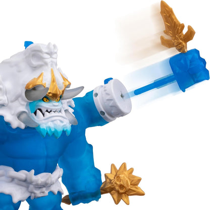 Goo Jitzu King Frostbite 10 inch action figure with 35+ Phrases and Lights, glucose-filled body, light-up horn pop attack, projectile punch fist