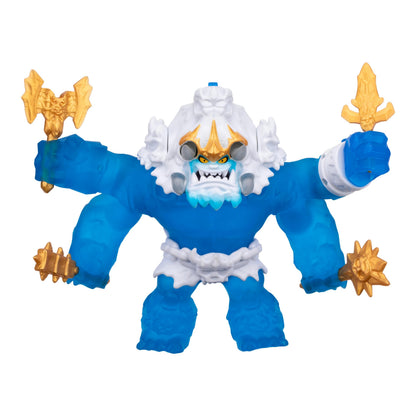 Goo Jitzu King Frostbite 10 inch action figure with 35+ Phrases and Lights, glucose-filled body, light-up horn pop attack, projectile punch fist
