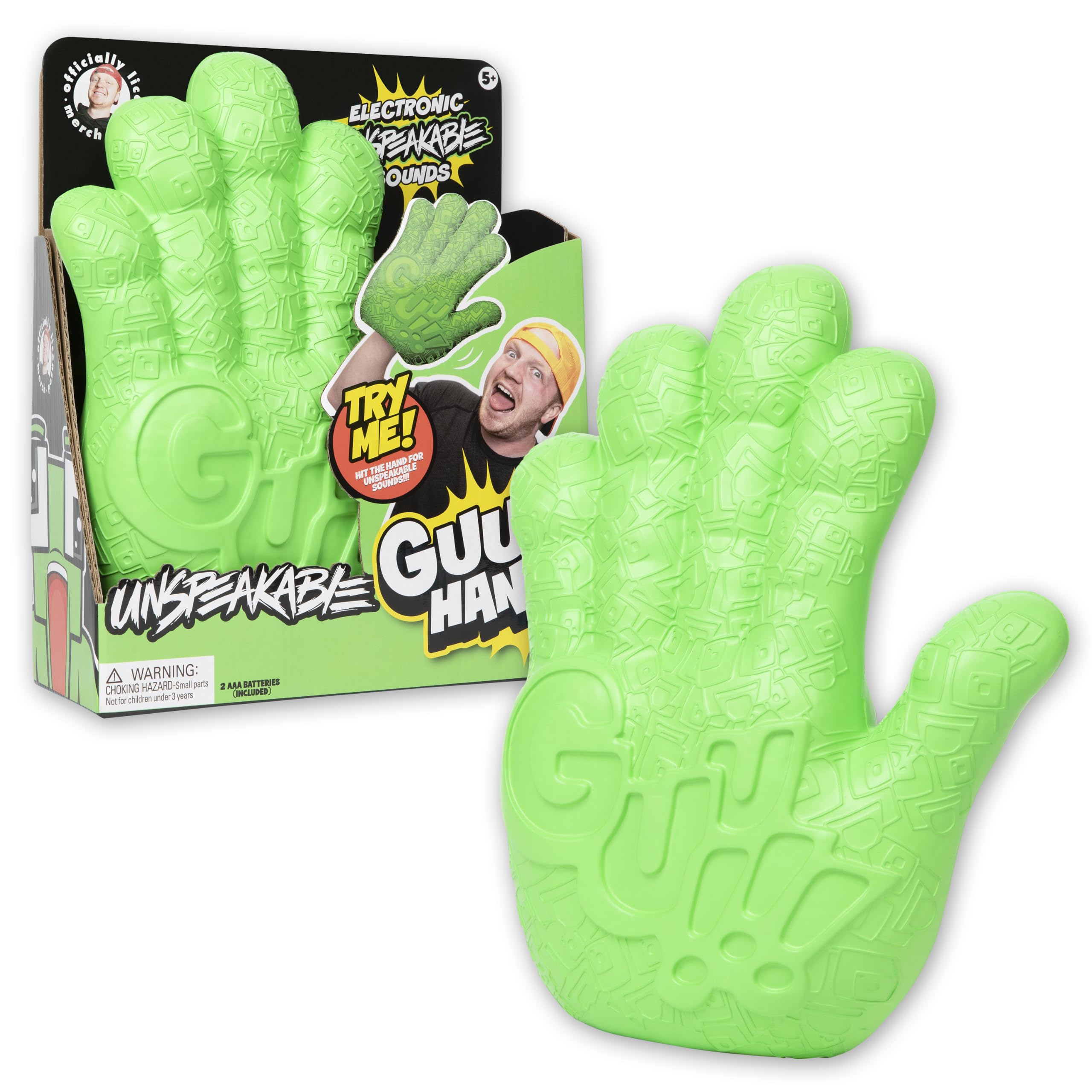 Unspeakable GUU Hand Toy – Giant Wearable Sound FX Kids Toy – Smack‑Activated Interactive Merch – YouTuber Roleplay Toy for Fans