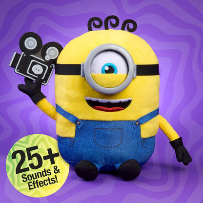 Just Play Illumination Minions Babbling James 23 cm Interactive Plush with Sounds, Phrases & Singing, Ages 3+ | 23 cm Plush with Sounds, Phrases & Singing, Ages 3+