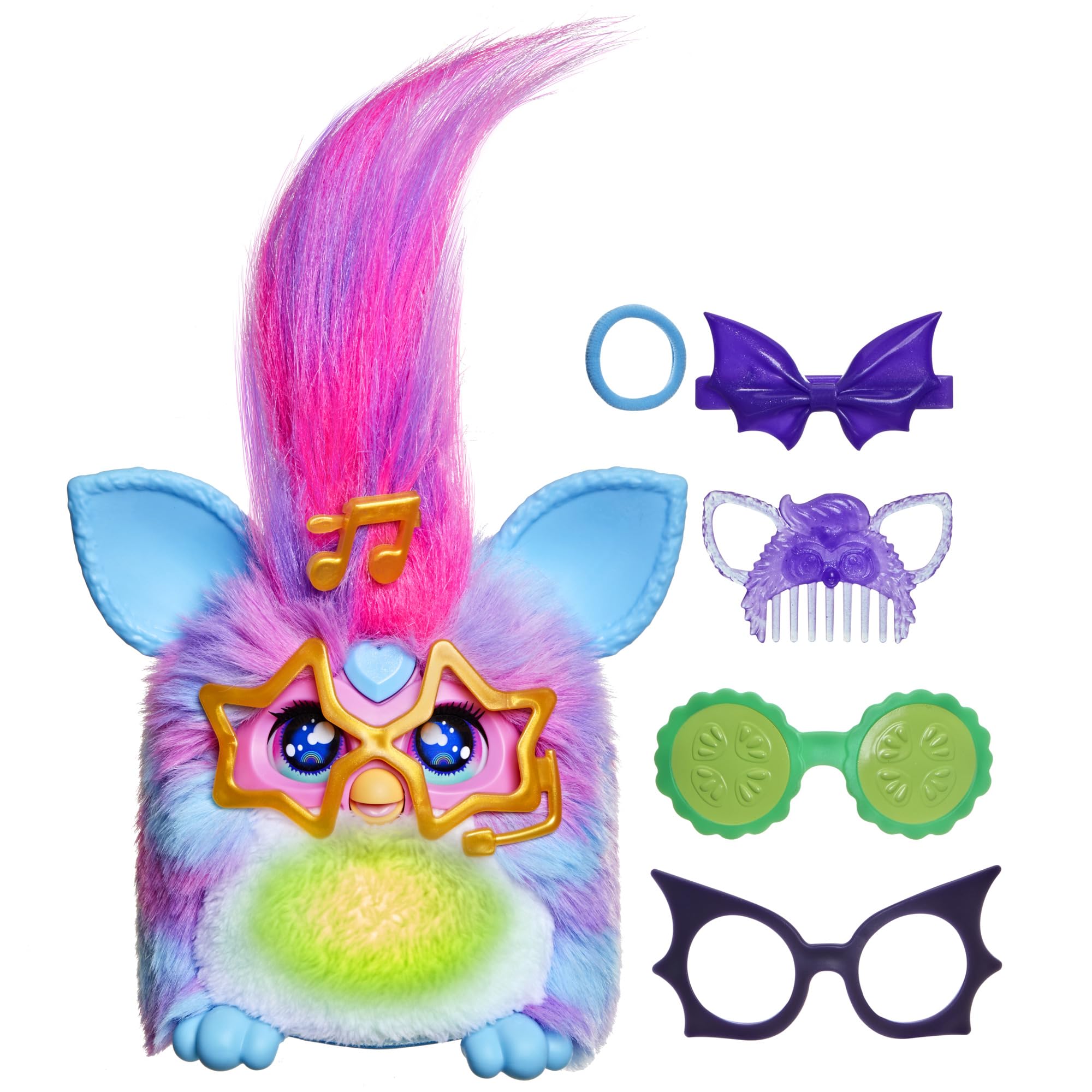 Furby Vibes Blue Razz Interactive Electronic Plush Toy for Girls & Boys 6+