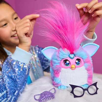 Furby Vibes Blue Razz Interactive Electronic Plush Toy for Girls & Boys 6+