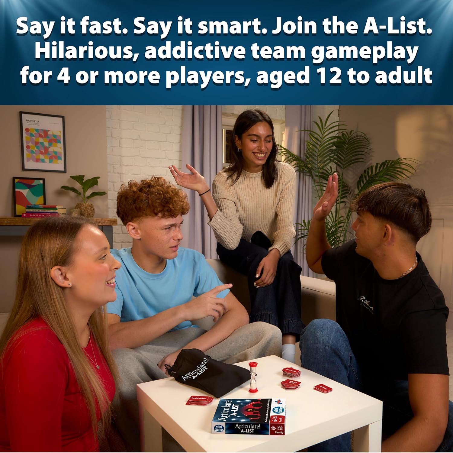 Articulate A-List Mini Game, Fast Talking Celebrity Guessing Game, Travel Size Party Game with Timer, 3 Rounds Word Challenge Board Game for Families Friends Adults and Teens Age 12+