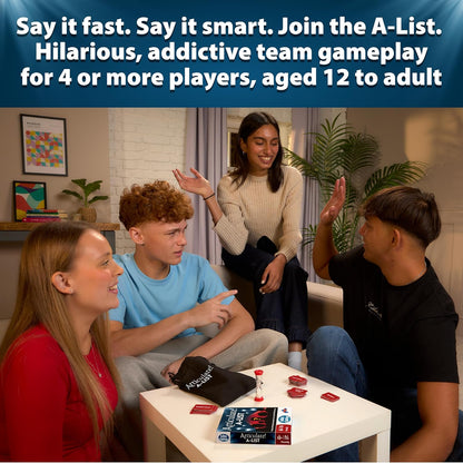 Articulate A-List Mini Game, Fast Talking Celebrity Guessing Game, Travel Size Party Game with Timer, 3 Rounds Word Challenge Board Game for Families Friends Adults and Teens Age 12+
