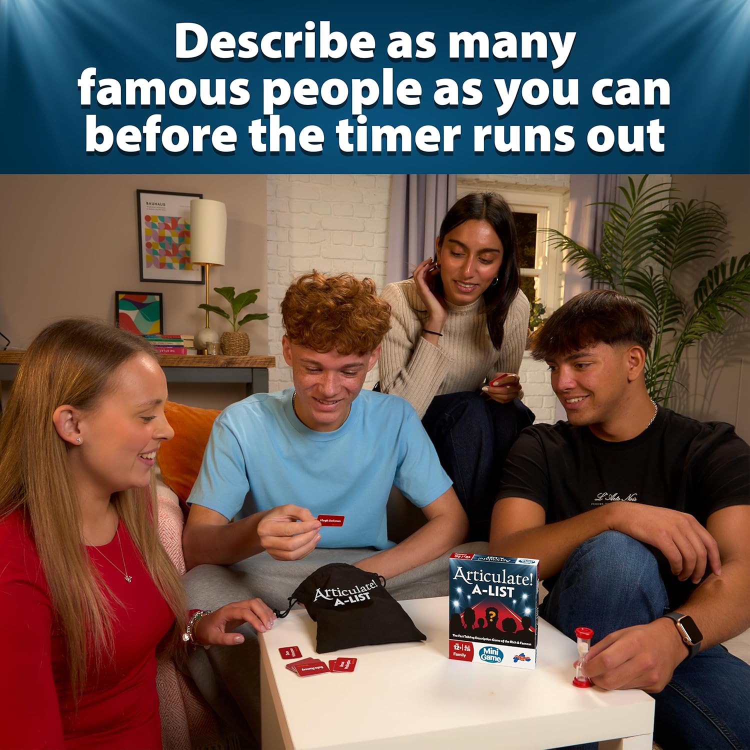 Articulate A-List Mini Game, Fast Talking Celebrity Guessing Game, Travel Size Party Game with Timer, 3 Rounds Word Challenge Board Game for Families Friends Adults and Teens Age 12+