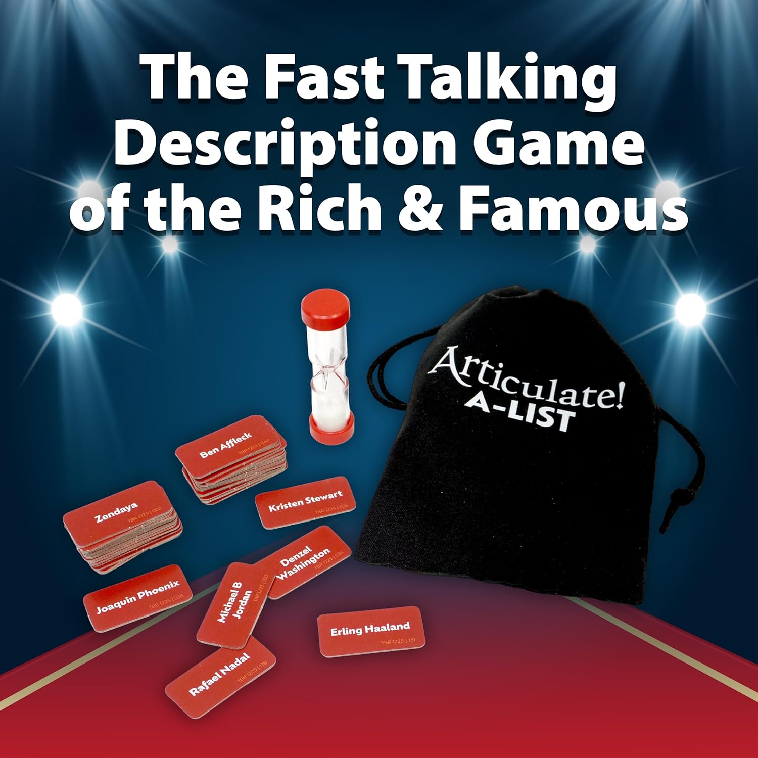 Articulate A-List Mini Game, Fast Talking Celebrity Guessing Game, Travel Size Party Game with Timer, 3 Rounds Word Challenge Board Game for Families Friends Adults and Teens Age 12+