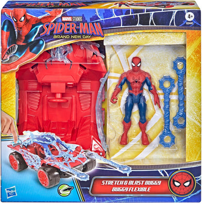 Marvel Studios Spider-Man: Brand New Day ActionVerse Stretch & Blast Buggy, 4.5-Inch Action Figure & Vehicle Toy Set, Super Hero Toys , Ages 4+