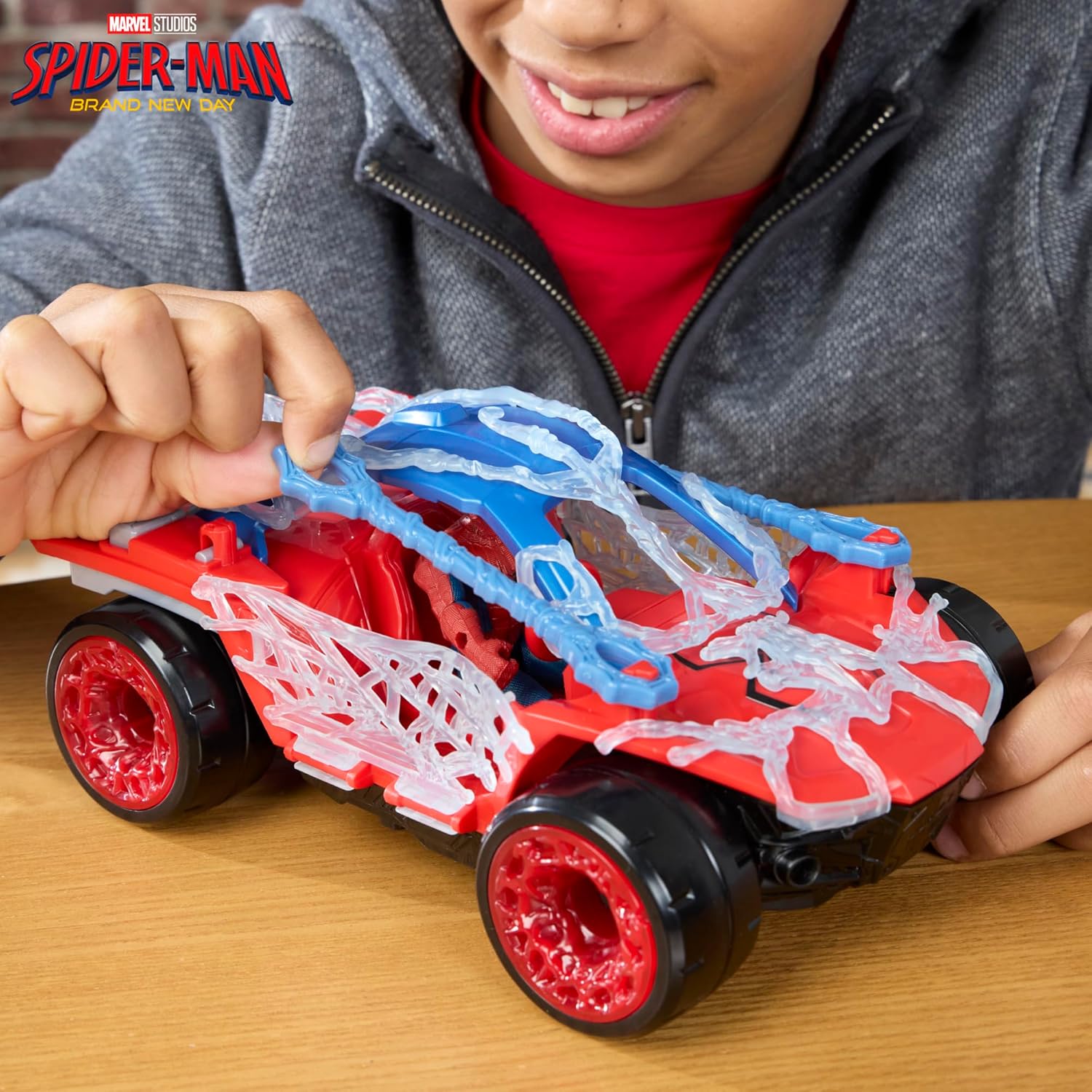Marvel Studios Spider-Man: Brand New Day ActionVerse Stretch & Blast Buggy, 4.5-Inch Action Figure & Vehicle Toy Set, Super Hero Toys , Ages 4+