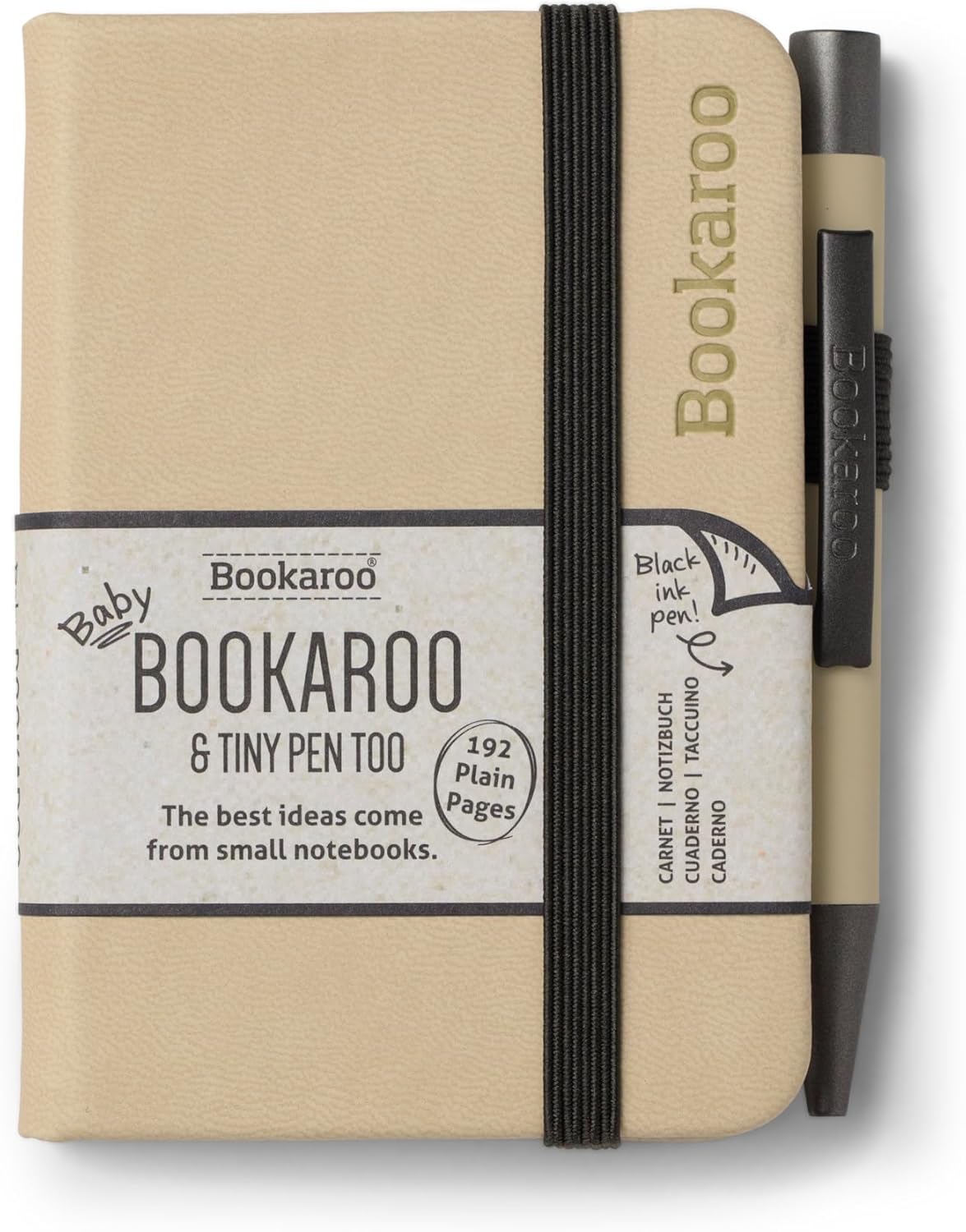 IF Bookaroo Notebook - A7 Pocket and Handbag size Notebook plus Black Ballpoint Pen, 192 pages