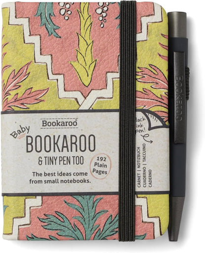 IF Bookaroo Notebook - A7 Pocket and Handbag size Notebook plus Black Ballpoint Pen, 192 pages - Pastels Charcoal - Palm
