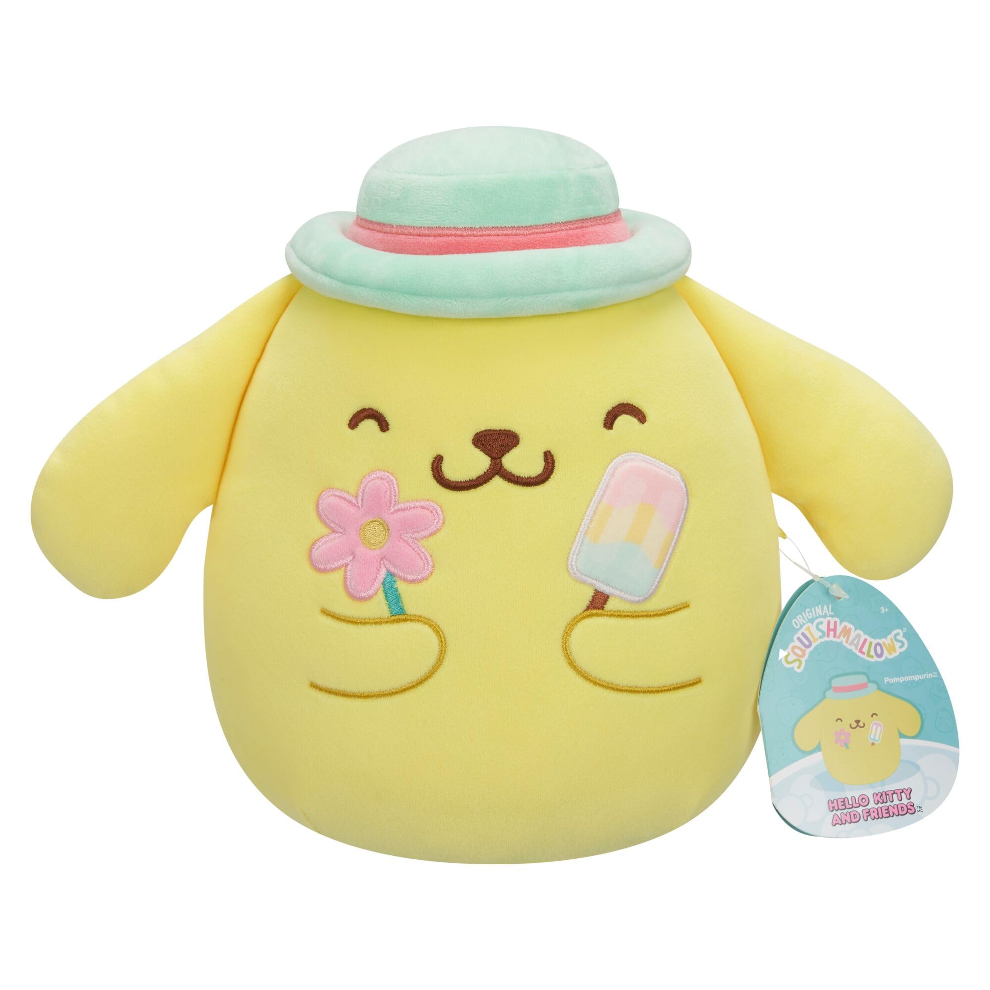 Sanrio Squishmallow Plush Figure Hello Kitty And Friends Seize The Moment Pompompurin Popsicle 20 Cm