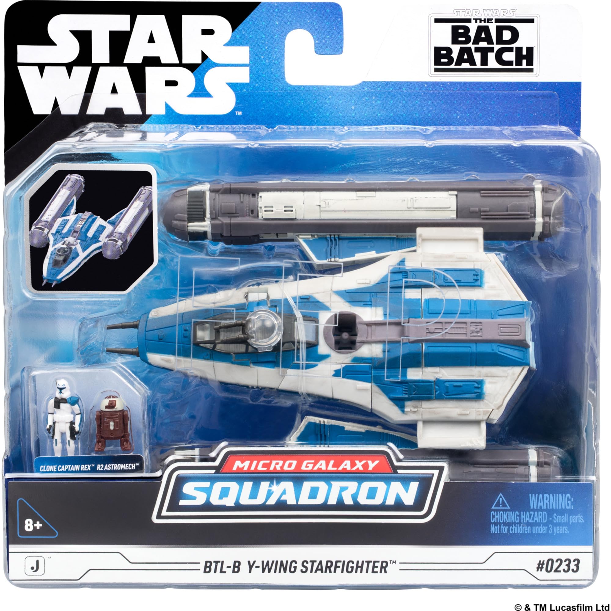 Star Wars™ Micro Galaxy Squadron SWJ0536 - BTL Y-Flügel Sternenjäger - offizielles 12,5 cm großes Fahrzeug mit 2 Micro-Figuren (2,5 cm)