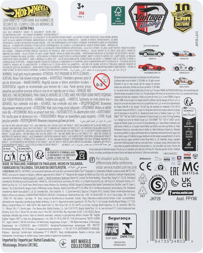 Hot Wheels Lancia Stratos Car Culture Vehicle, Premium 1:64 Scale Die-Cast Toy Car with Real Riders Tires & Metal/Metal Body & Chassis, JKF26