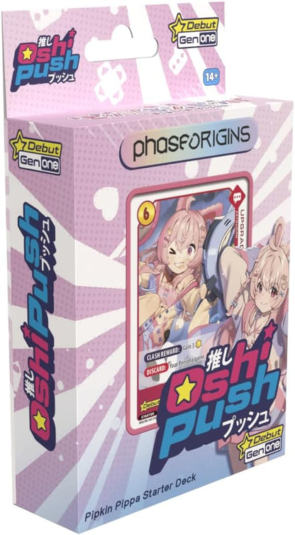 Oshi Push: Phase Origins Pipkin Pippa Starter Deck (Box) | Phase Connect Vtubing Trading Card Game | Japanime Games | TCG | Designed by Justin Gary Known for Ascencion |
