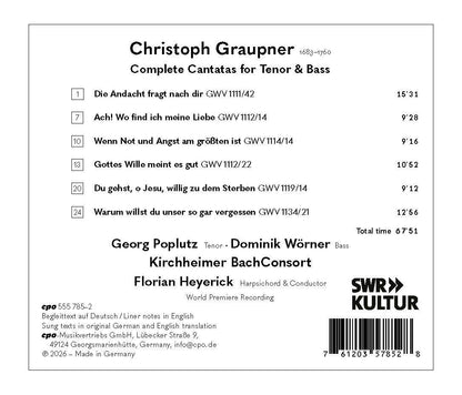 Christoph Graupner: Gottes Wille Meint Es Gut: Complete Cantatas for Tenor and Bass