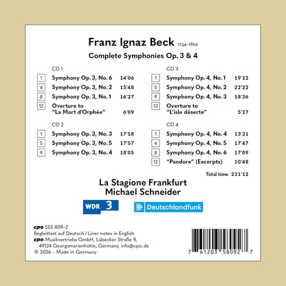 Franz Ignaz Beck: Complete Symphonies Op. 3 & 4