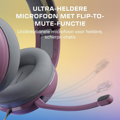 Turtle Beach Atlas 200 Lilac Mist Bedrade Multiplatform Gamingheadset | voor Xbox, PlayStation en PC met Nanoclear-drivers van 50 mm en opklap- en dempbare microfoon, Turtle Beach - Atlas 200 Mp Lilac Mist