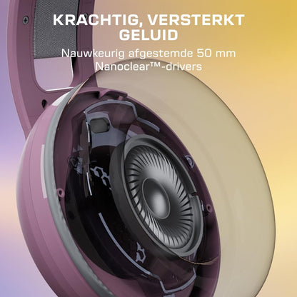 Turtle Beach Atlas 200 Lilac Mist Bedrade Multiplatform Gamingheadset | voor Xbox, PlayStation en PC met Nanoclear-drivers van 50 mm en opklap- en dempbare microfoon, Turtle Beach - Atlas 200 Mp Lilac Mist