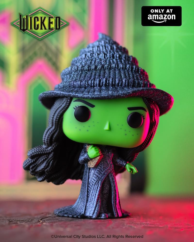 Funko Pop! Movies: Wicked: For Good - Elphaba (Glitter) - Amazon Exclusive - Collectable Vinyl Figure - Gift Idea - Official Merchandise - Toys for Kids & Adults - Model Figure for Collectors