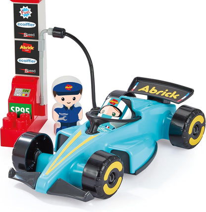 Ecoiffier Speelgoed - 2976 - Grand Prix Formule 1 Abrick - 3 formules 1 + 3 pilotes + bouwstenen - Circuit bouwspel - vanaf 18 maanden - gemaakt in Frankrijk